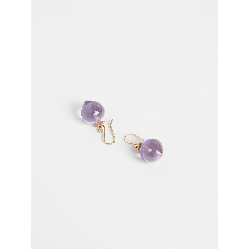 Amethyst Quince Earrings in 14k Yellow Gold