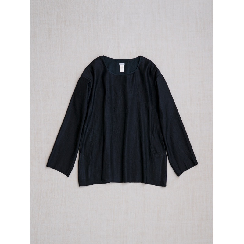 New Tunisian Top with Hand-Stitching in Midnight