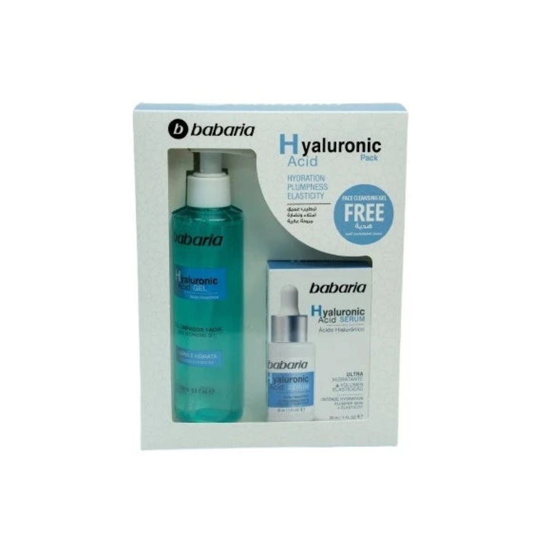 Babaria Hyaluronic Acid Pack Serum 30ml + Babaria Hyaluronic Acid Cleanser 200ml Free