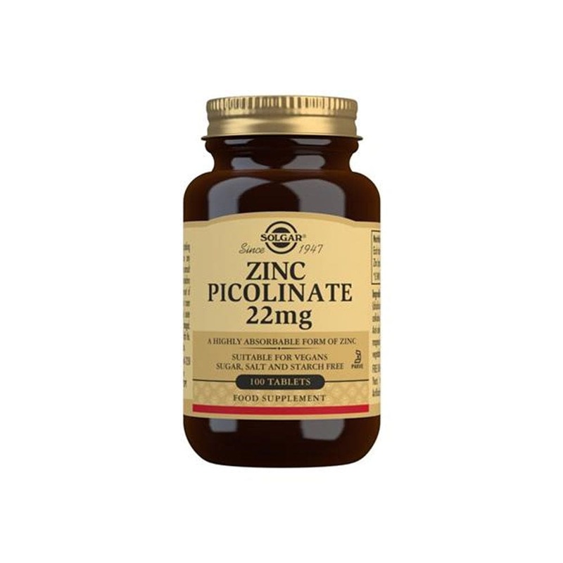 Solgar Zinc Picolinate 22mg 100 Tablets