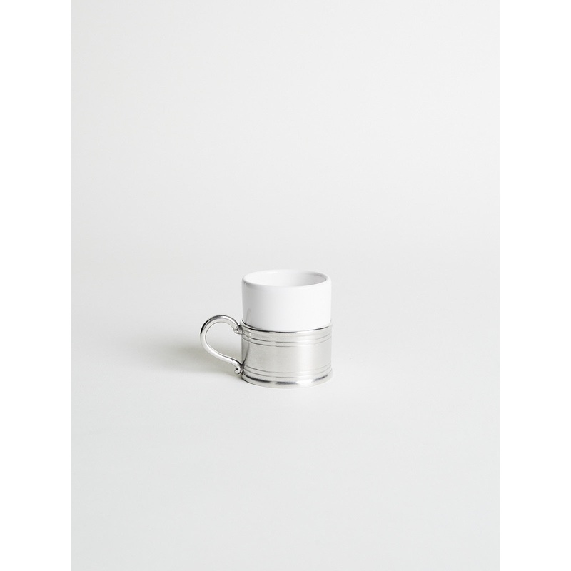 Todi Pewter & Ceramic Espresso Cup with Saucer