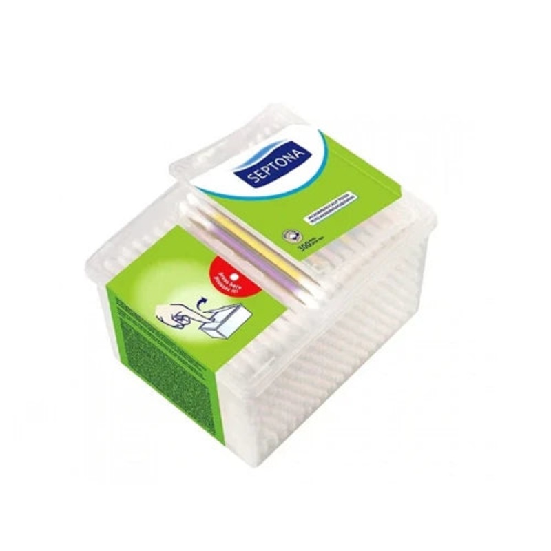 Septona Cotton Buds With Dispenser, 300 Pieces