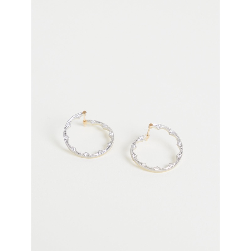 283 Earrings in 950 Platinum, 18k Green and Yellow Gold with White Diamonds