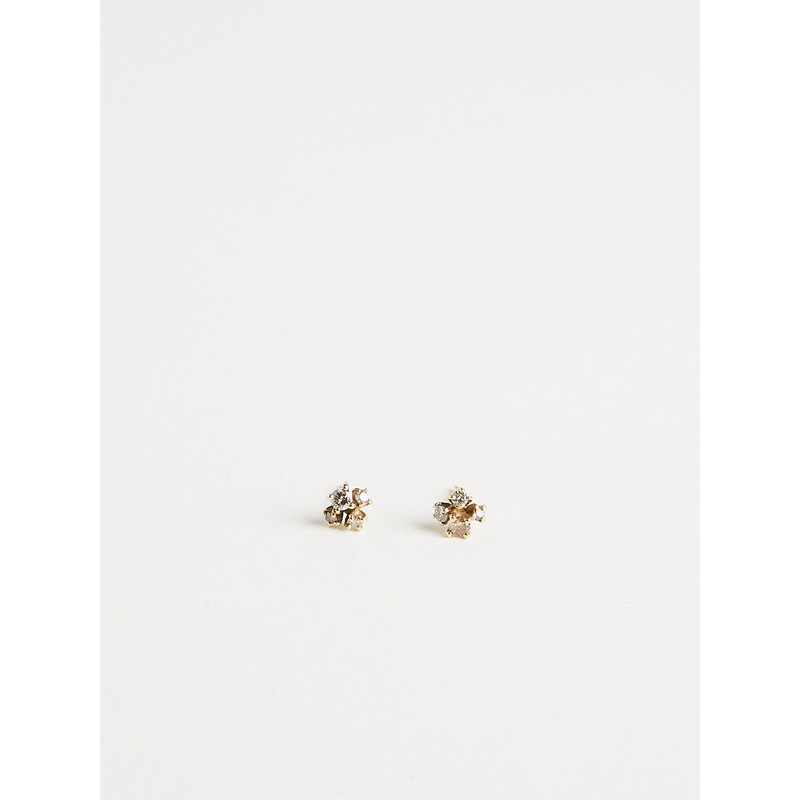 365 Earrings in 14k Yellow Gold with 8 Brown Diamonds