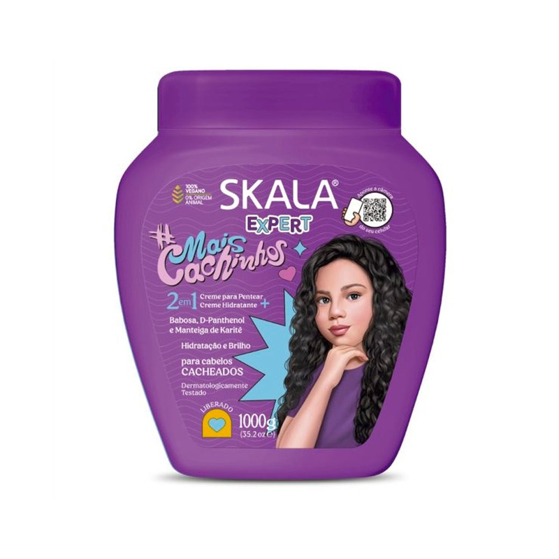 Skala Mais Cachinhos 2 in 1 Kids Hair Cream 1000g -Pink