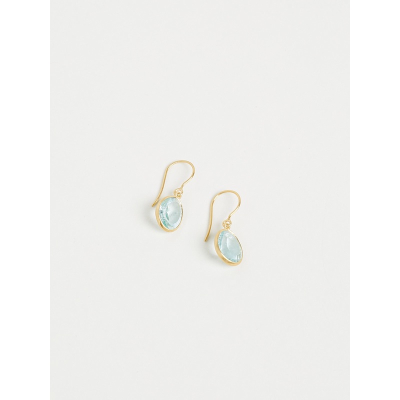 Single Drop Earring in 18k Gold with 6.35ct Aquamarine