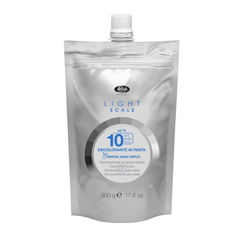 LISAP MILANO LIGHT SCALE UP TO 10 LEVELS CHARCOAL BLEACHING PASTE 500G