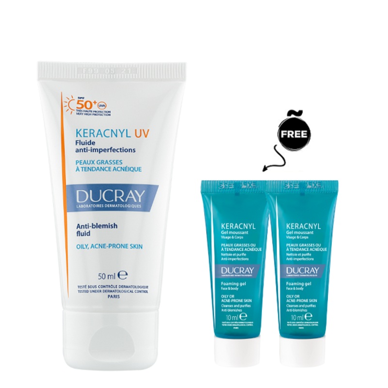 Ducray – Keracnyl UV Anti Blemish Fluid SPF50+ Bundle