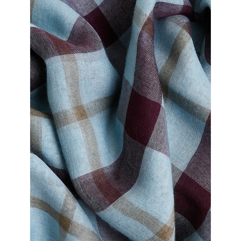 Hydra Shawl in Dark Crushed Violet, Khaki and Tourmaline