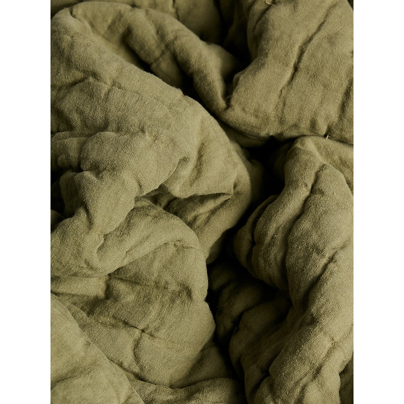 Wavy Linen Blanket in Mint