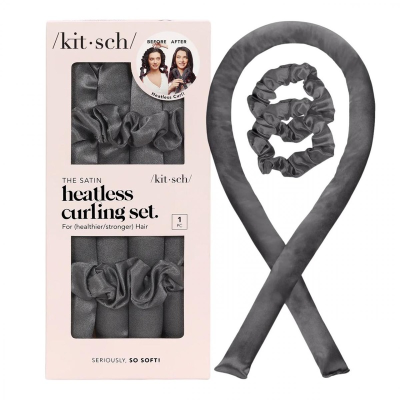 Kitsch — Satin Heatless Curling Set – Charcoal
