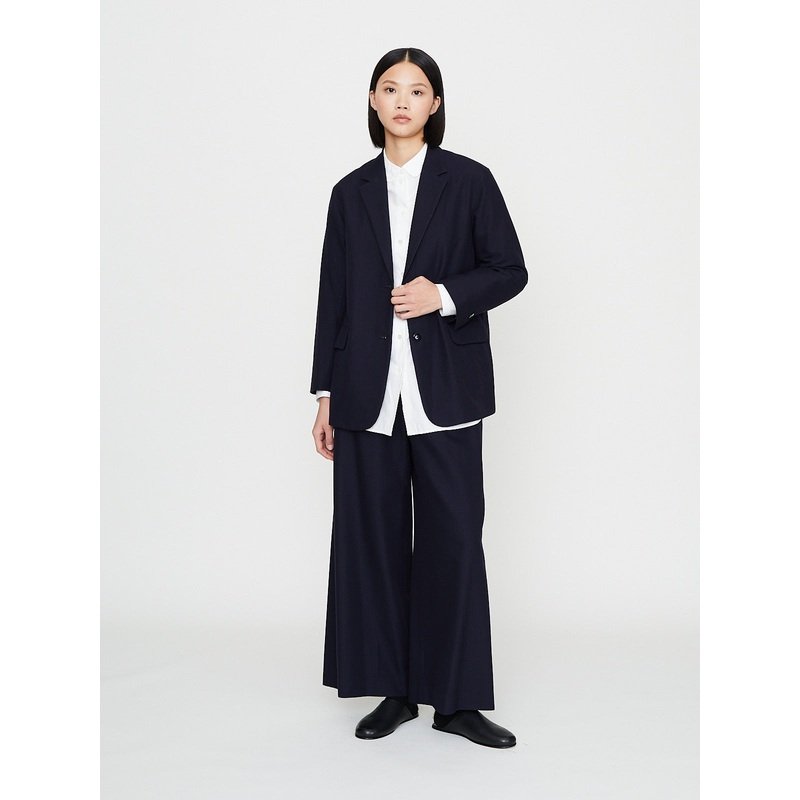Side Seamless Wide Pants in Dark Navy