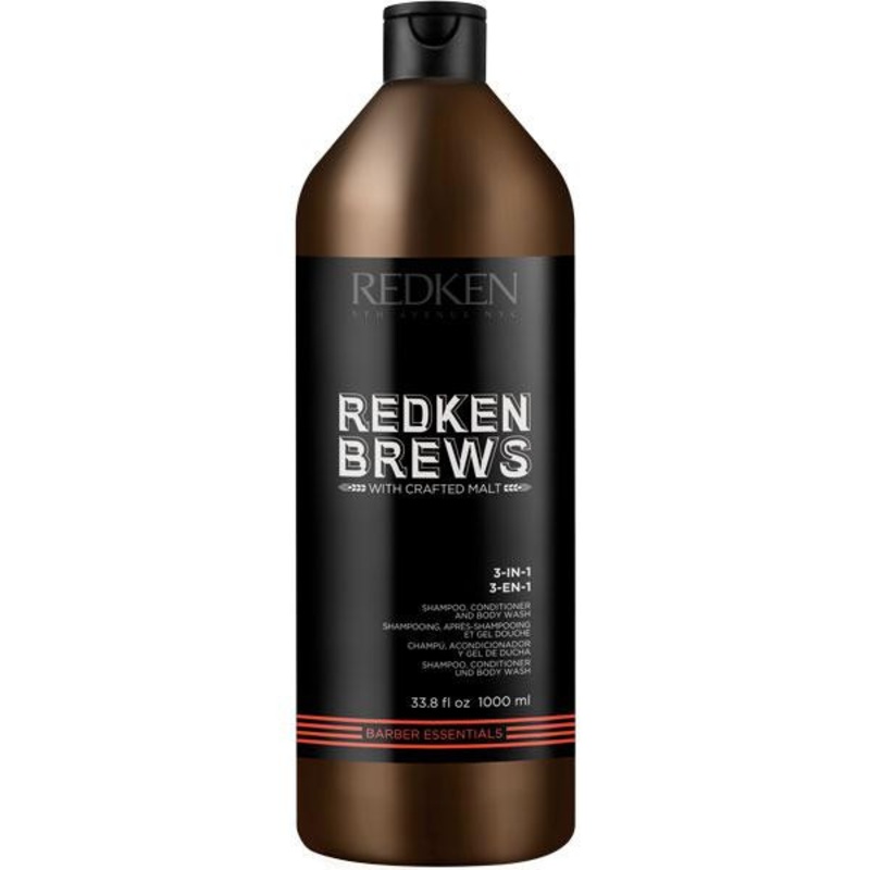 Redken – Brews — 3-in-1 shampoo, conditionner and body wash 33.8oz