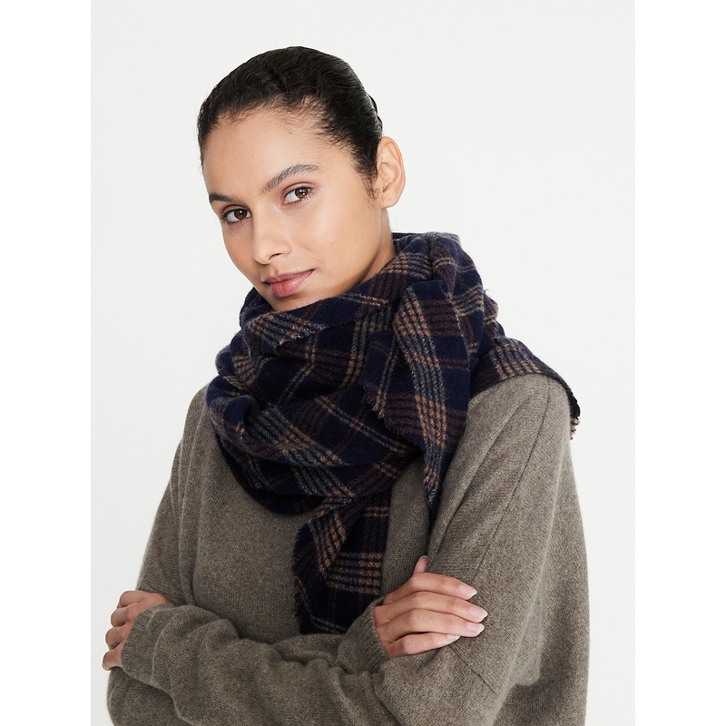 Tartan Triangle Scarf in Ink