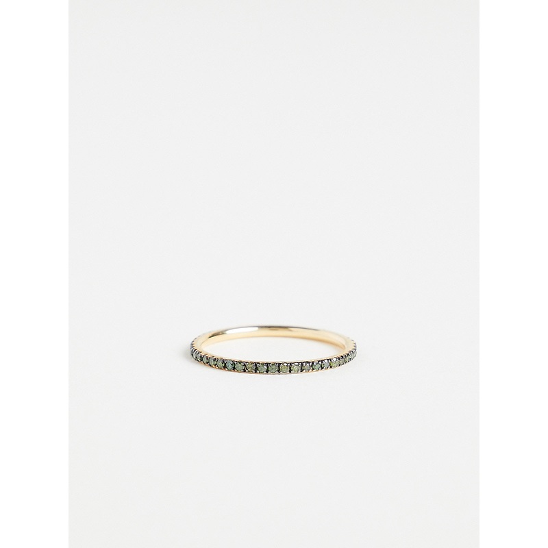 Thread Band with Baby Green Diamonds on 18k Yellow Gold