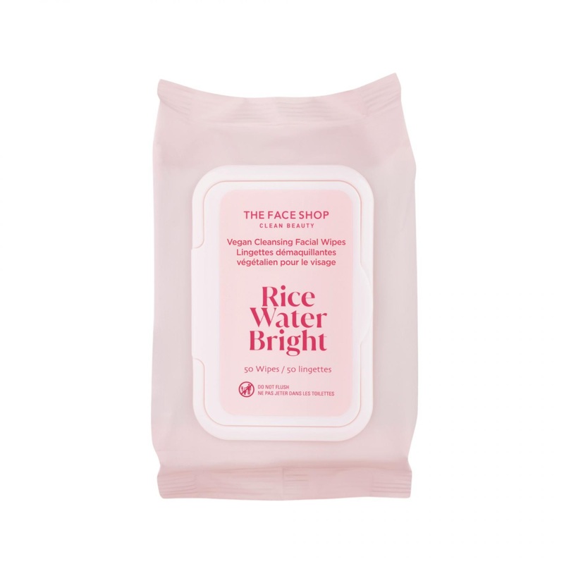 The Face Shop — Rice Water Bright – Cleansing Wipes 50pcs