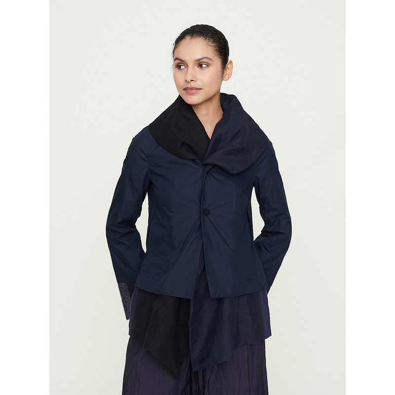 Giacca Jacket Cavallo Donna Fodera Tasconi Lavata in Navy Blue