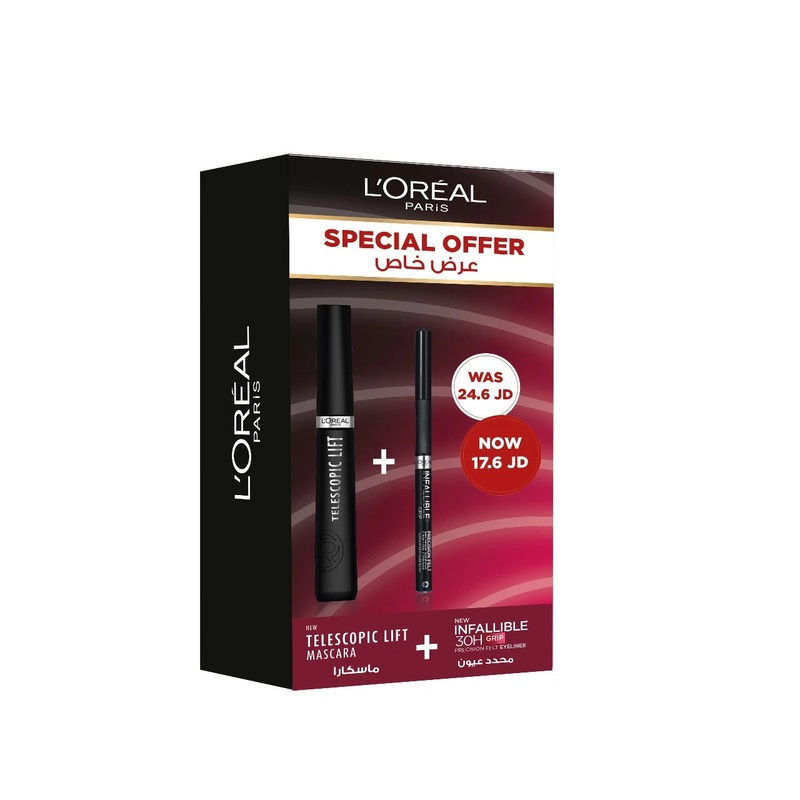L’Oral Paris Telescopic Lift Mascara Black + Infallible Eye Liner