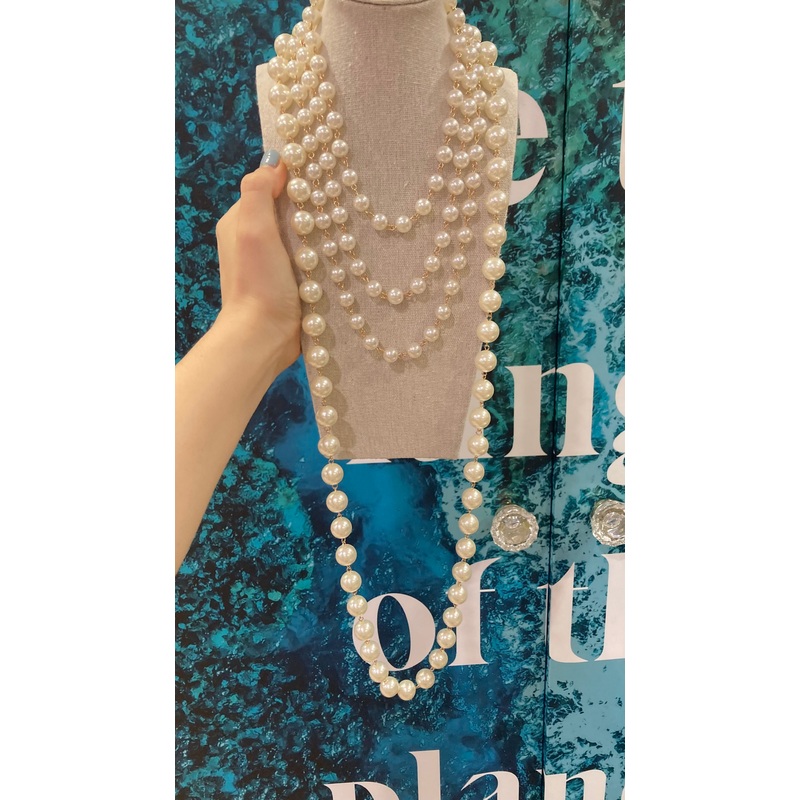 Multi Chain Pearl Necklace