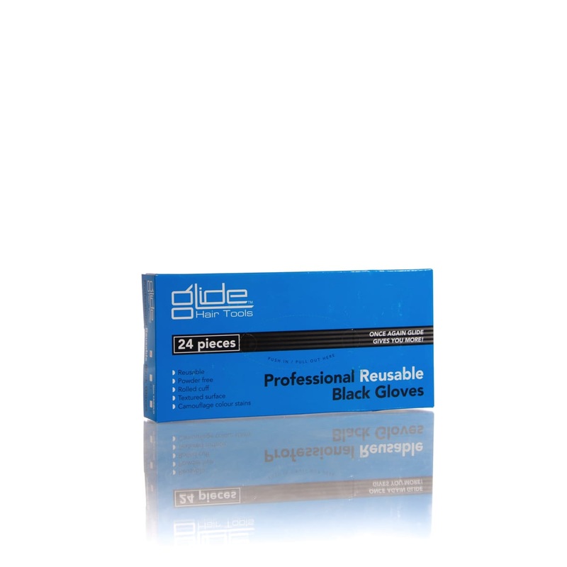 GLIDE Professional Reusable Black Gloves 24 Pack Large