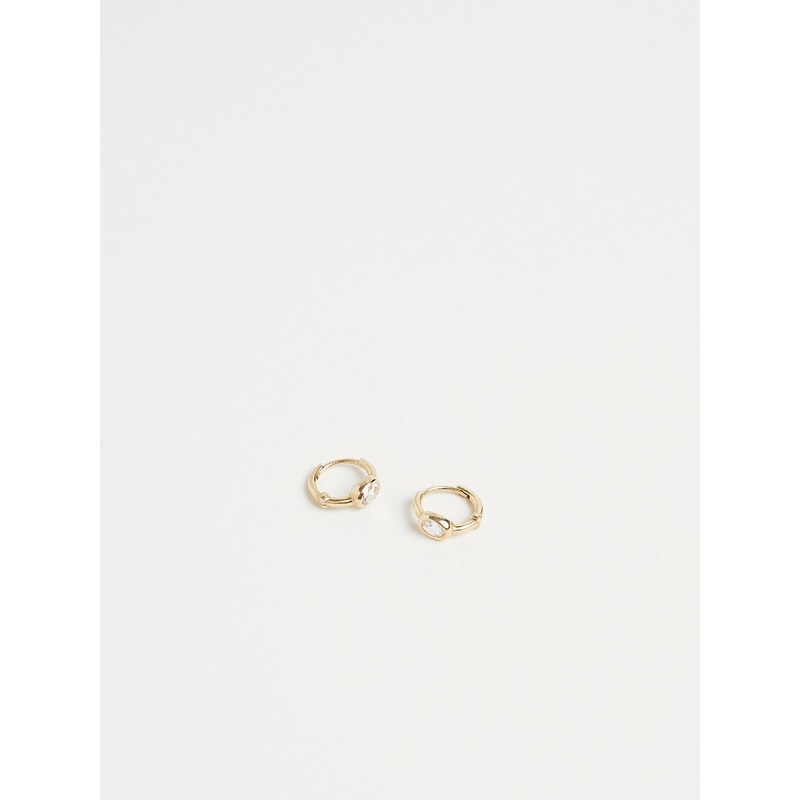 Leo Hoops with 0.25ct Brown Diamonds on 18k Yellow Gold