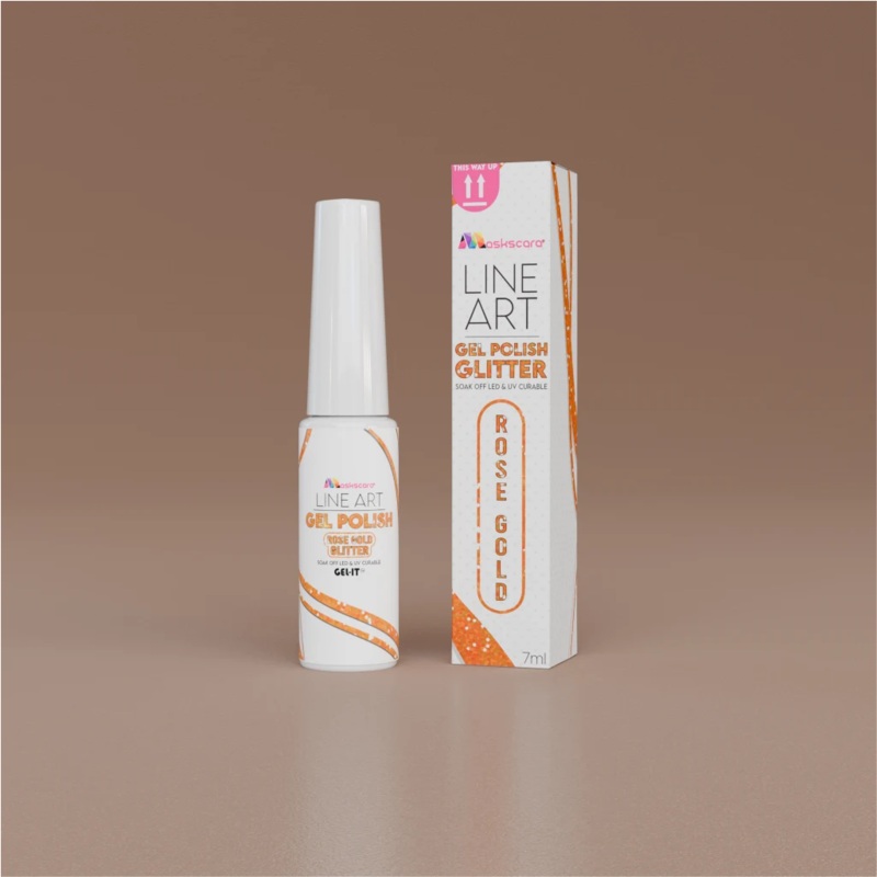 Line Art Gel 7ml – Rose Gold Glitter