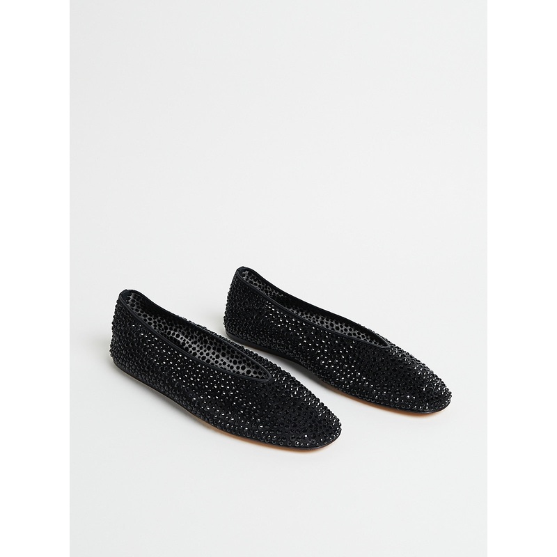 Luna Slipper in Black Crystals