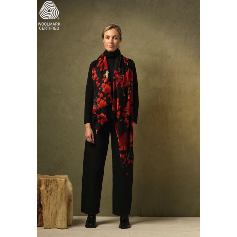 Acer Black Wool Scarf