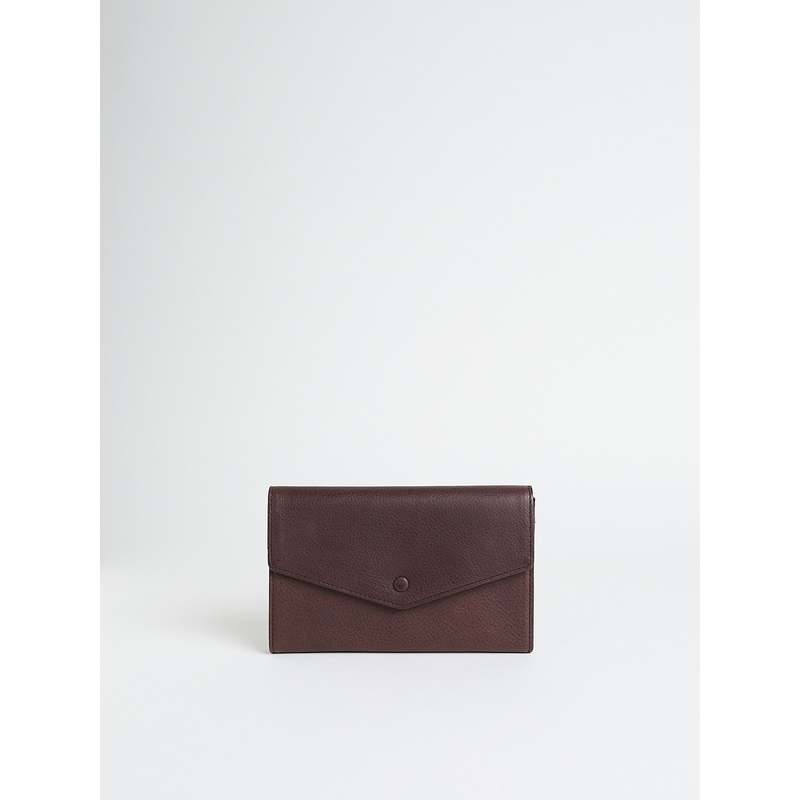 Flap Bi-Fold Wallet in Dark Brown