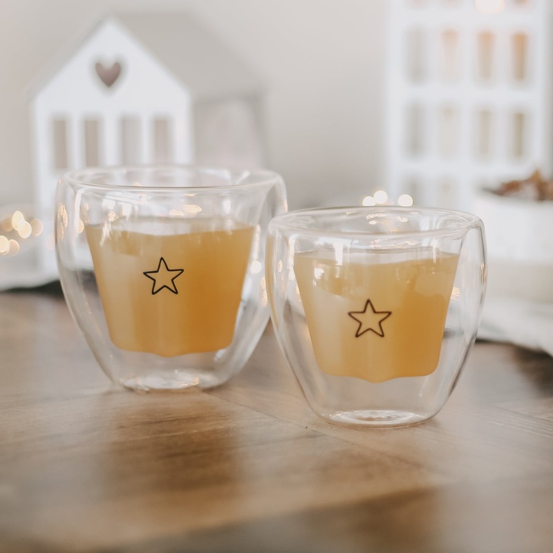Doppelwandiges Glas STERN – Eulenschnitt sternfrmiges Kaffe- und Teeglas