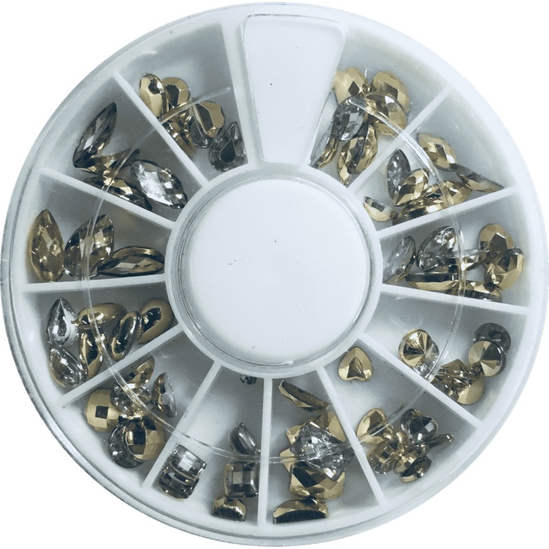 Nail Art Wheel – Mixed Gold Gems