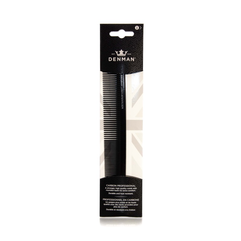 DENMAN DC08 ANTI-STATIC BLACK CARBON BARBERING COMB 188MM