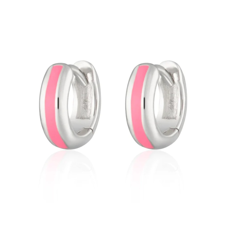 Candy Stripe Huggie Earrings