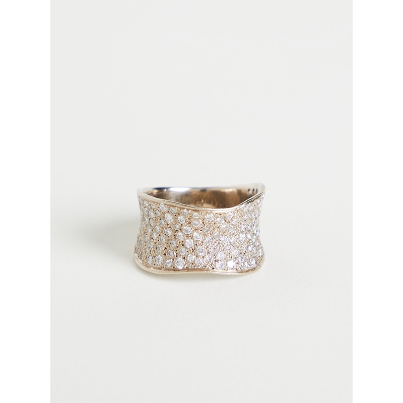 Large Curve Ring in 18k White Gold With 2.00ct White Diamonds