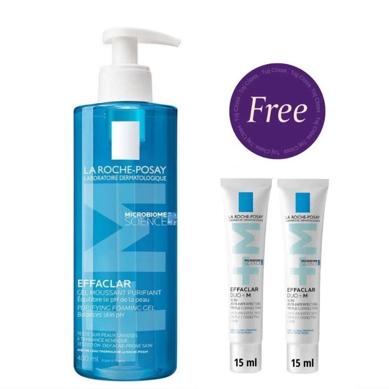 La Roche Posay Effaclar M Foaming Cleansing Gel 400ml + 2 Free Effaclar Duo Plus 15ml
