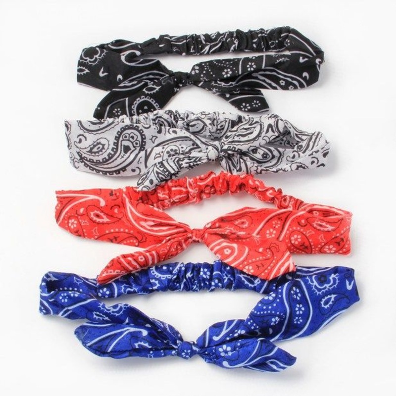 Molly & Rose Item 6398 Paisley printed stretch bandeau with bow