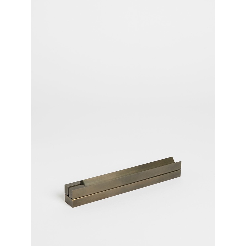 Narrow Box Incense Burner in Blackened Brass