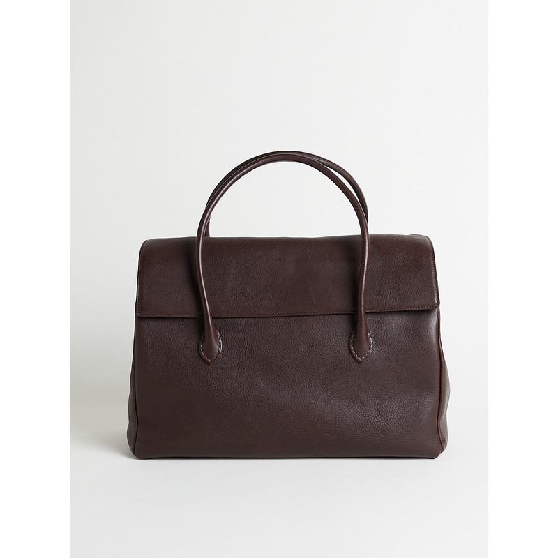 Stitch Flap Bag M in Dark Brown