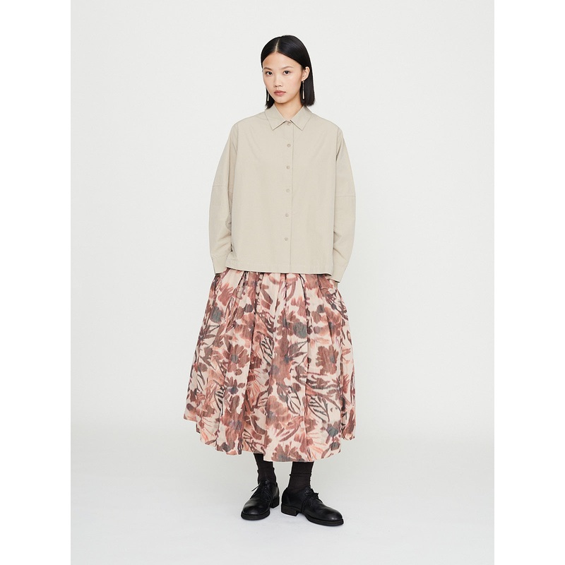 Double Rideaux Ikat Skirt in Reds