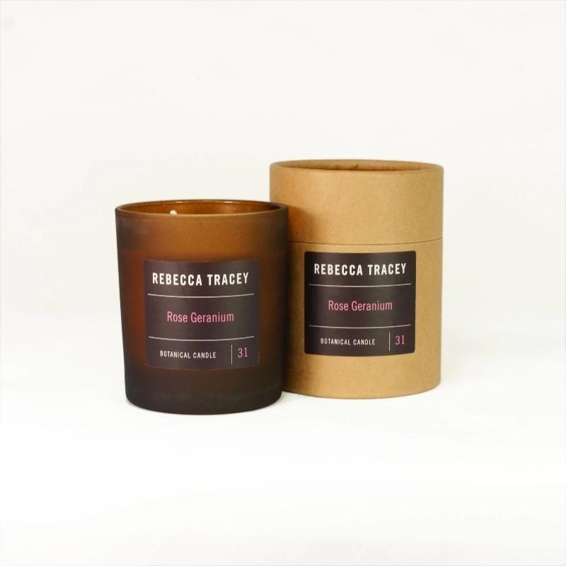 Sojawachs Aromakerze mit dem Duft der Rosengeranie