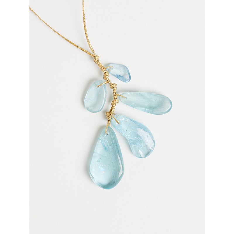 Five Stone Cluster with 75.3ct Aquamarine on Cord