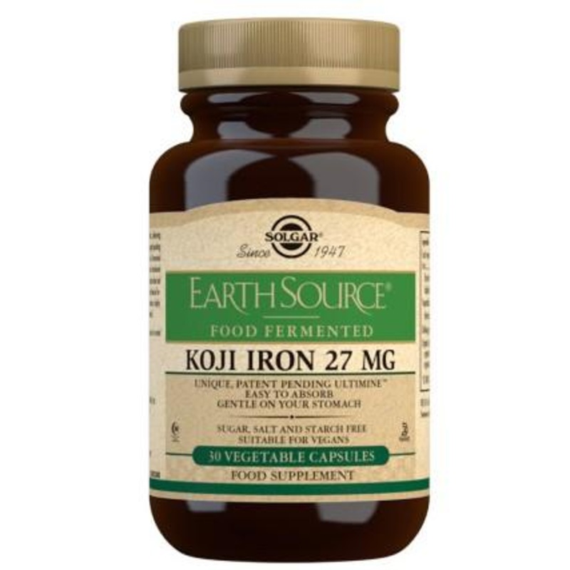 Solgar – Earth Source Food Fermented Koji Iron 27 mg 30 Vegetable Capsules