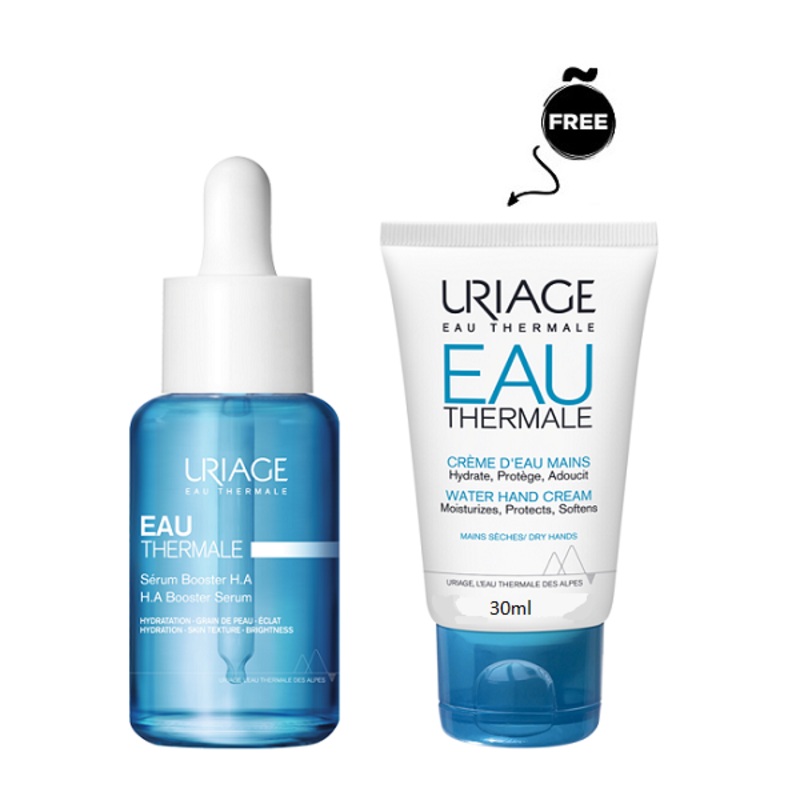 Uriage – Eau Thermale HA Booster Serum + Free Hand Cream Set