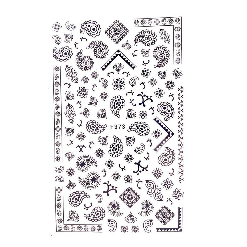 Nail Sticker – Paisley Black