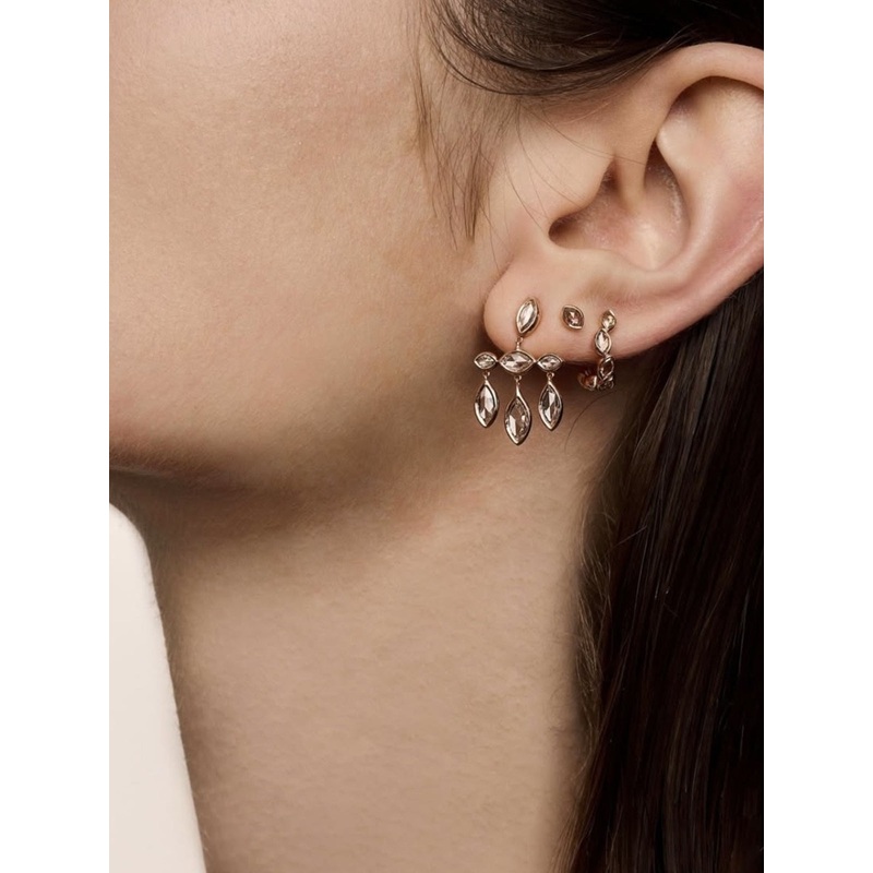 Nephele Earrings with 1.54ct Rose Cut Brown Diamonds on 18k Yellow Gold