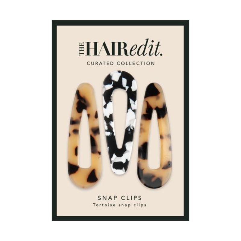 THE HAIR edit — Snap Clips – Tortoise 3pk