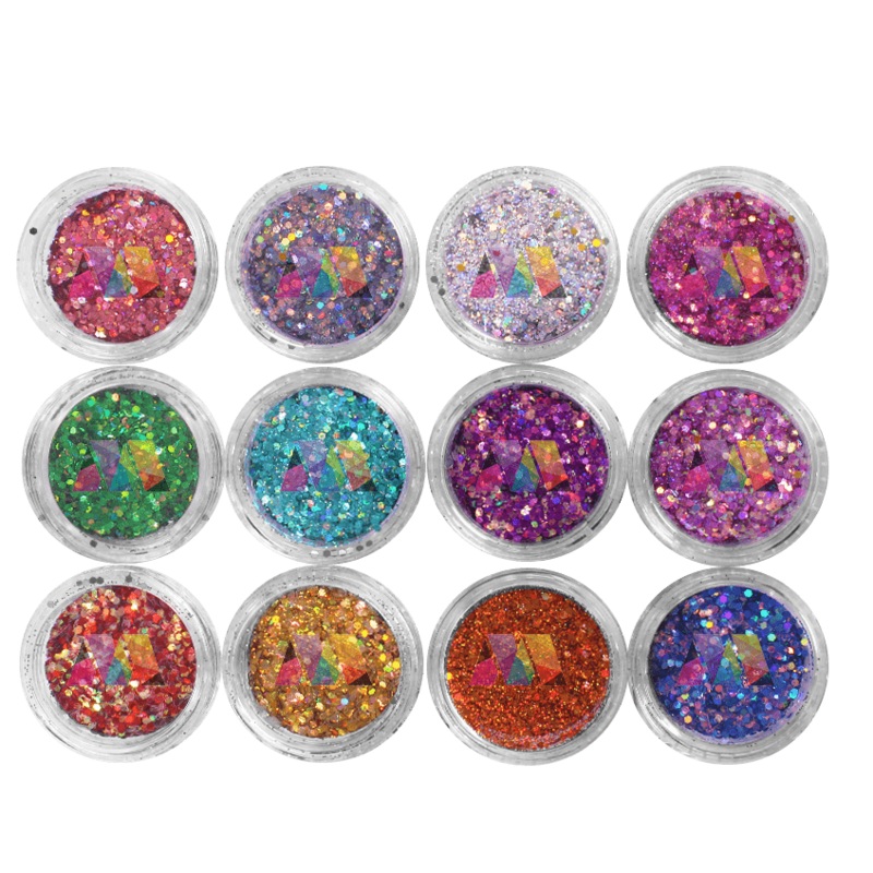 12 Pack Holographic Glitter