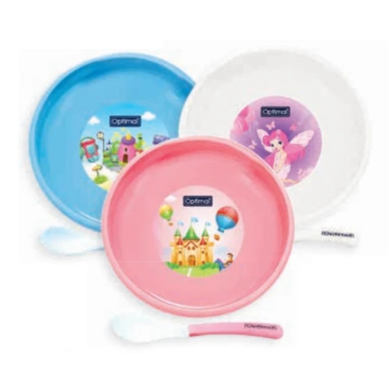 Optimal Non Slip Feeding Dish With Stp Blue ‘Pink ‘White