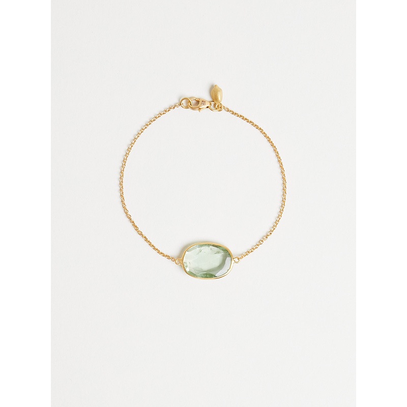 Single Stone Bracelet in 18k Gold with Green Tourmaline