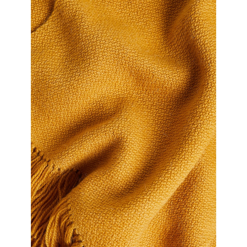 Six Ply Throw with Fringe in Dark Amber